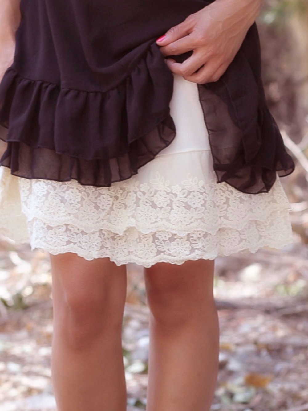 Altar’d State Intimates White Lace Trim Slip Skirt XL Cottagecore Layering